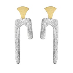 Earrings matt goldplated silver 925° 7x2cm