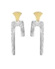 Earrings matt goldplated silver 925° 7x2cm