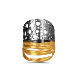 Ring  goldplated & rhodium silver 925°