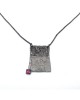 Pendant silver 925°, black rhodium & tourmaline 4x3 cm