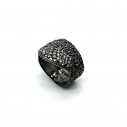 Ring silver 925° black rhodium plated size 57