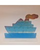 Handpainted ship on metallic base 28x22x6 cm.