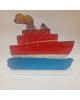 Handpainted ship on metallic base 32x26x6 cm.