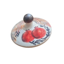 Spinning top with pomegranates handpainted ceramic 9x13 cm