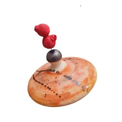 Spinning top with pomegranates handpainted ceramic 14x14 cm