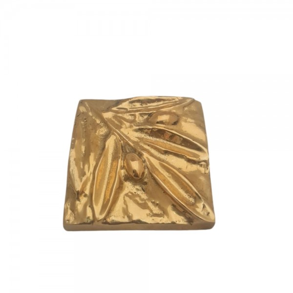 Press papier olive branch bronze 7x7 cm