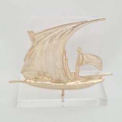 Cardholder sailboat ship - Latini , bronze on acrylic base 9x8x4.5 cm