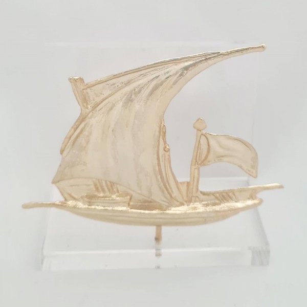 Cardholder sailboat ship - Latini , bronze on acrylic base 9x8x4.5 cm