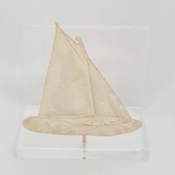 Cardholder sailboat ship bronze on acrylic base 9x8x4.5 cm