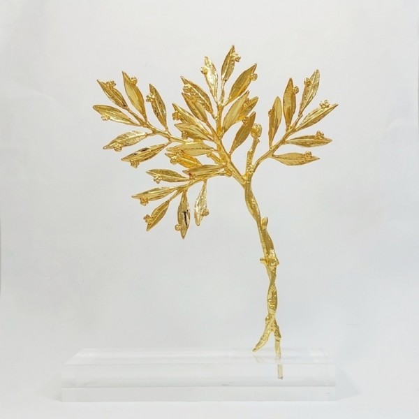 Myrtle Tree gold-plated 24K bronze on acrylic base 18x14x4.5cm