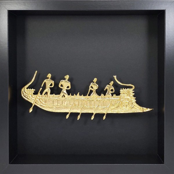 The Argonauts , Gold-plated 24K bronze in a wooden frame with glass 27x27x6cm