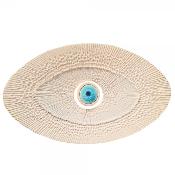 Wallpiece devil eye ceramic charm 18x28cm