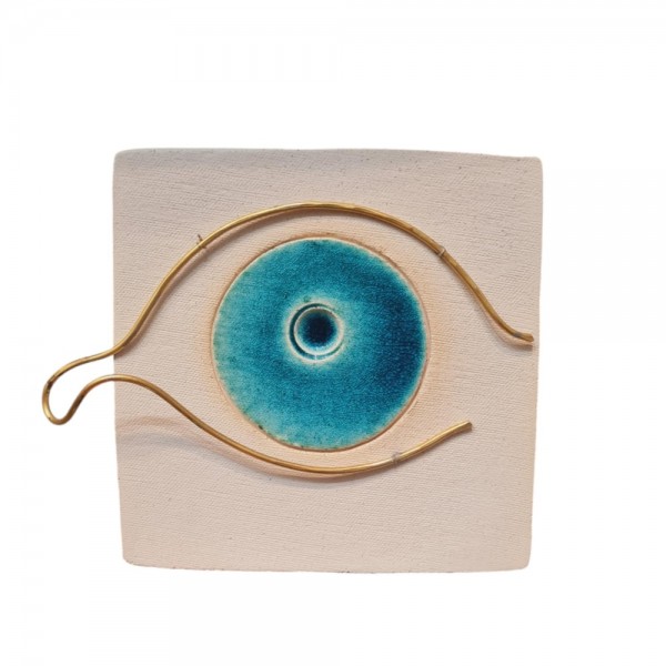 Wallpiece devil eye ceramic charm 15x18cm