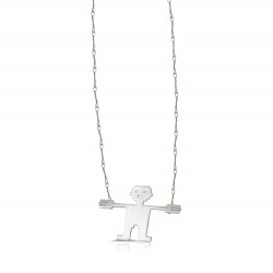 Pendant “ Human Figure ”  silver 925°  3.3 × 2.3 cm chain 43cm