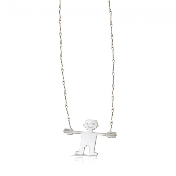 Pendant “ Human Figure ”  silver 925°  3.3 × 2.3 cm chain 43cm