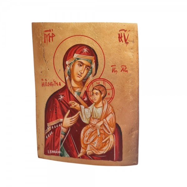 Icon Virgin Mary '' Odigitria ''  egg tempera on wood 19.5x15x3cm