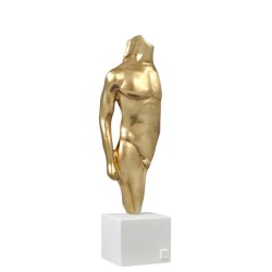 Bronze Kouros on clay base 16x4cm