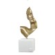 Ερμής ορειχάλκινο αγαλματίδιο σε λευκή κεραμική βάση 12.5x5,5cm