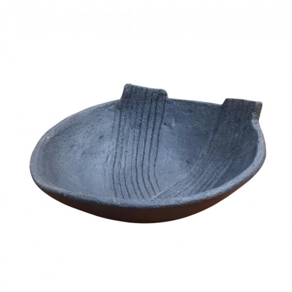 Platter black clay stoneware 29x8cm