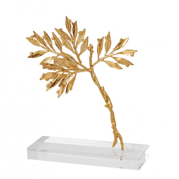 Myrtle Tree gold-plated 24K bronze on acrylic base 18x14x4.5cm
