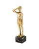 Handmade solid bronze figure in a naval salute on marble base 18x4x4cm