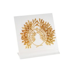 Στεφάνι Μυρτιάς ορείχαλκος με επιχρύσωση 24Κ ακρυλική βάση 20x18x5cm