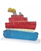 Handpainted ship on metallic base 32x26x6 cm.