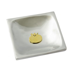 Platter with pomegranate aluminium & bronze 10.5x10.5x2.5cm