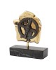 Antikythera Mechanism goldplated 24K brass & patina on black marble base  10x8x3cm