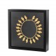 Oak leaves Wreath Gold-plated 24K bronze in a wooden frame with glass 27x27x6cm
