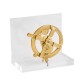 Cardholder Antikythera Mechanism goldplated 24K brass on acrylic base 7x8x4.5cm