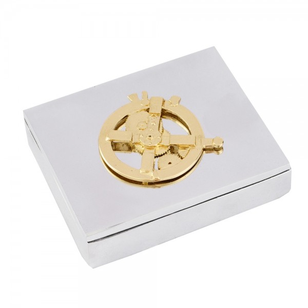 Open box Antikythera Mechanism aluminium goldplated 24K brass 10x8x2.5cm