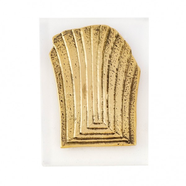 Tripod Head solid brass on acrylic base 13x10x1cm