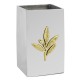 Pencil holder olive branch aluminium goldplated 24K brass 10.5x6.5x6.5cm