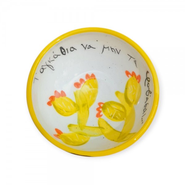 Bowl handmade handpainted clay 6x13cm