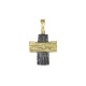 Pendant cross gold 18K, & oxidized silver 925°  2.5x1.5 cm