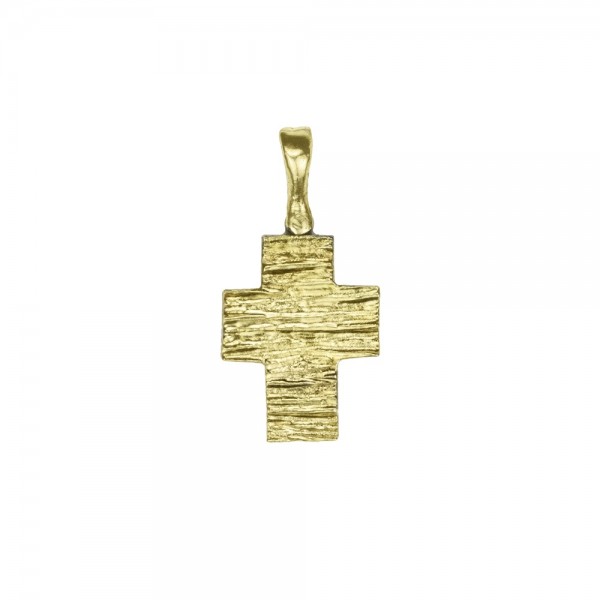 Pendant cross gold 22K, on silver 925°  4.5x1.3 cm