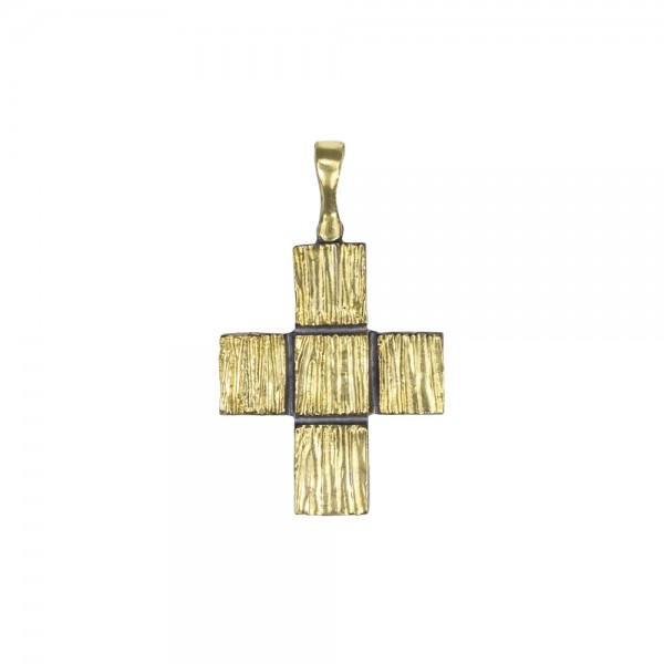 Μενταγιόν σταυρός σε χρυσό 22Κ & ασήμι 925° 3.5x2 cm.