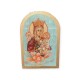 Icon Virgin Mary Unfading Rose painting egg-tempera wood 17x12x2cm