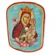 Icon Virgin Mary Unfading Rose painting egg-tempera wood gold 24K 37x27cm