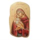 Icon Virgin Mary painting egg-tempera wood gold 24K 31x19cm