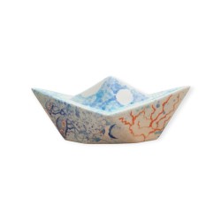 Ship ocean handpainted clay eartenware 21x9x9cm