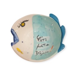 Μπώλ  ψάρι με μήνυμα ζωγραφισμένο κεραμικό 6x15.5cm