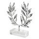 Olive wreath bronze in silver 999° on acrylic base  10x11x 2cm