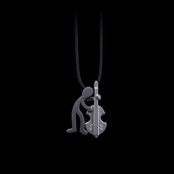 Pendant contrabass silver 925° 2.5x1.6cm.