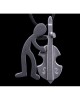 Pendant contrabass silver 925° 2.5x1.6cm.