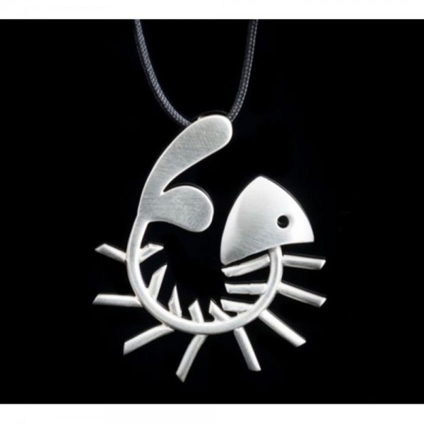 Pendant spinning herribone silver 925°  3.4x3cm.