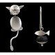 Earrings cat - fish silver 925°   4,3x1,1cm & 1,4x1,2cm