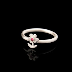 Ring flower silver 925° 1cm. No 52
