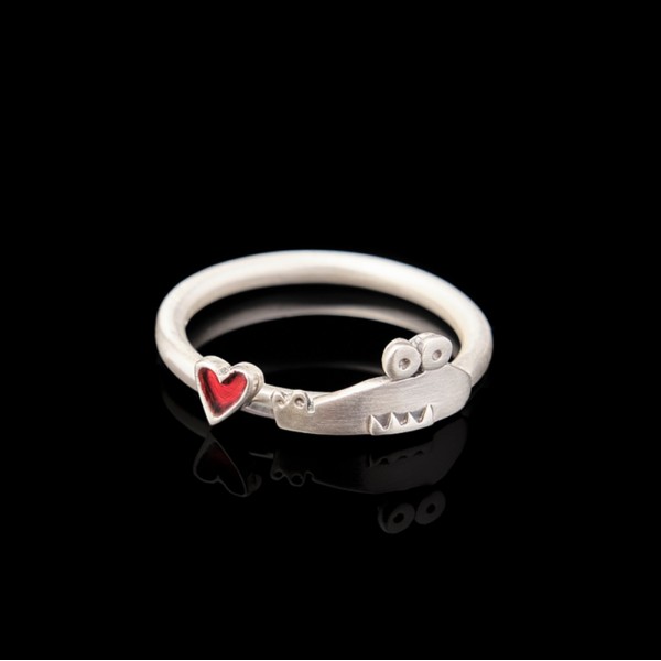 Ring heart silver 925° 1cm. No 52.5